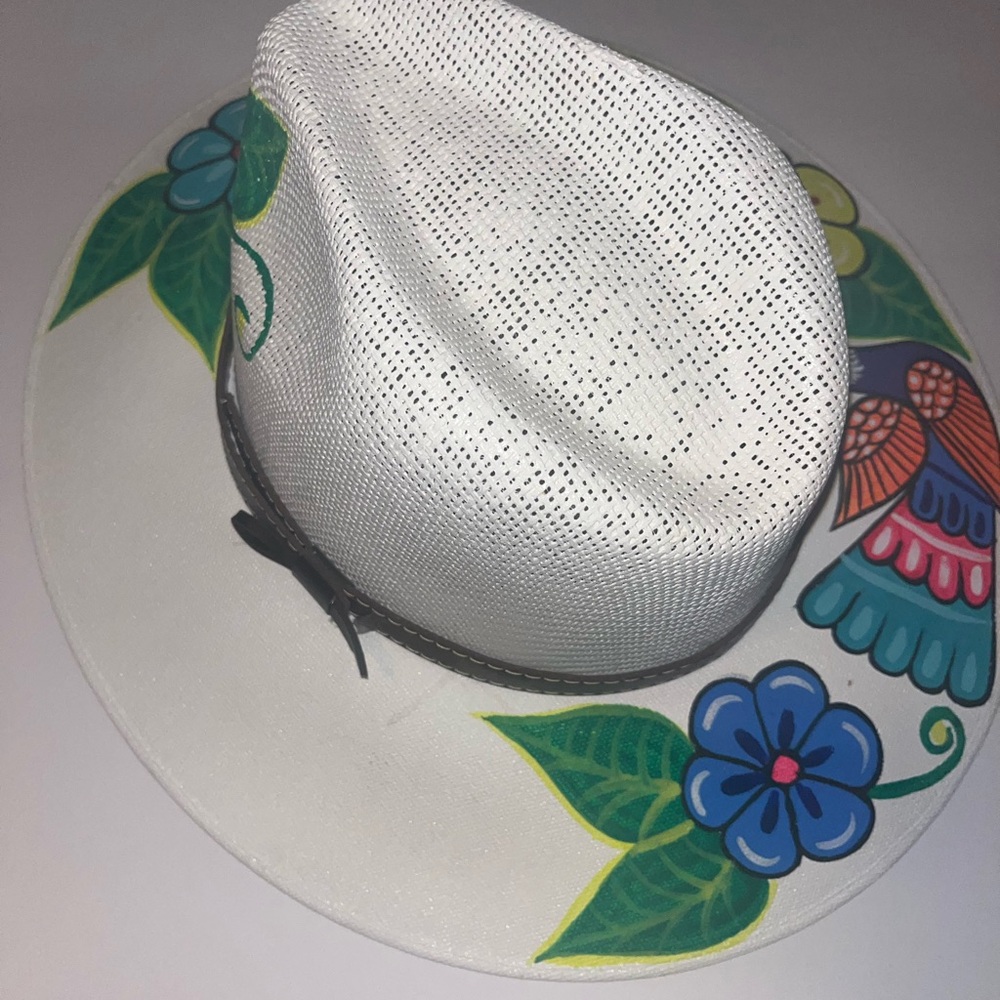 Modern Mexican hand painted hat